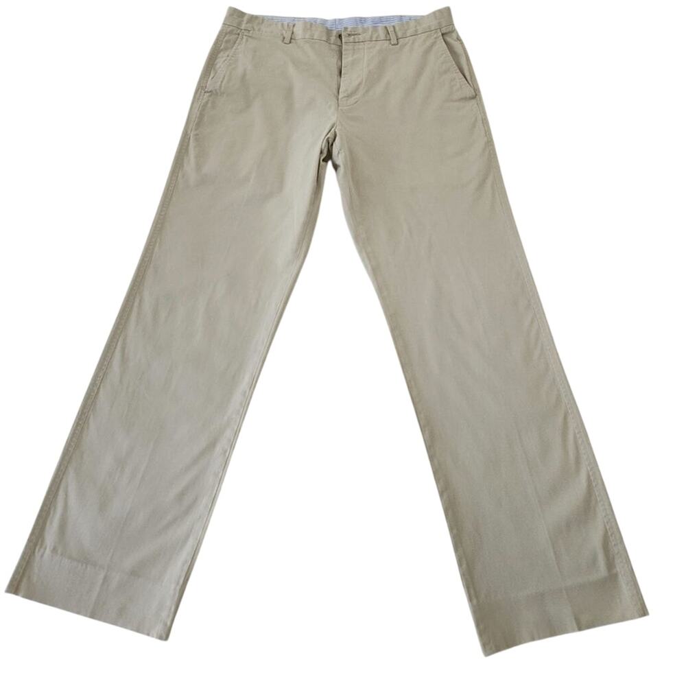Façonnable Men's 36 Khaki Beige Chino Pants Straight Leg Luxury Business Casual